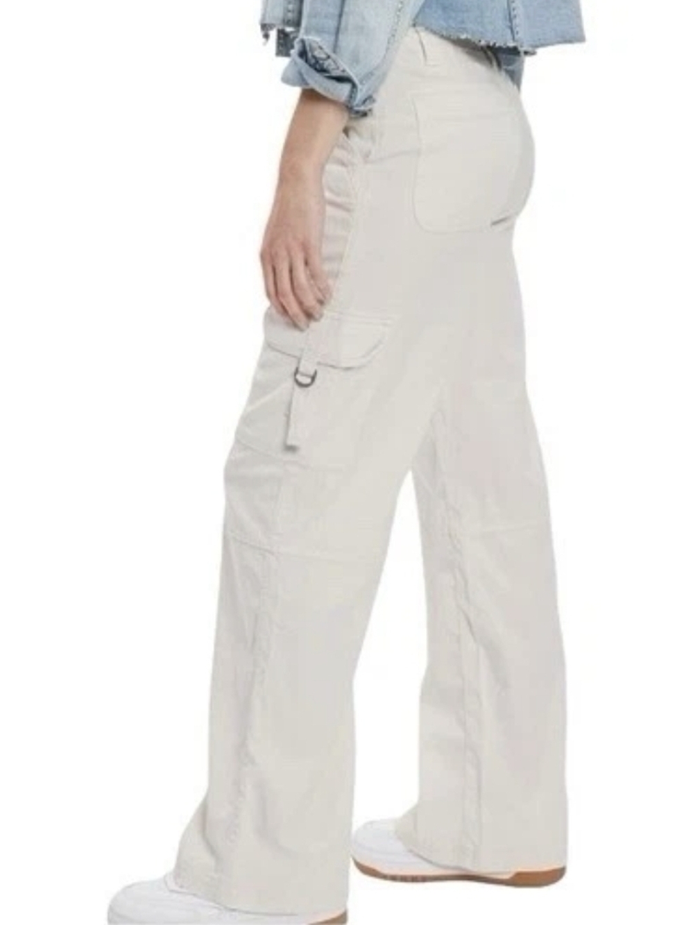 Wide Leg Cargo Pants in Light Beige